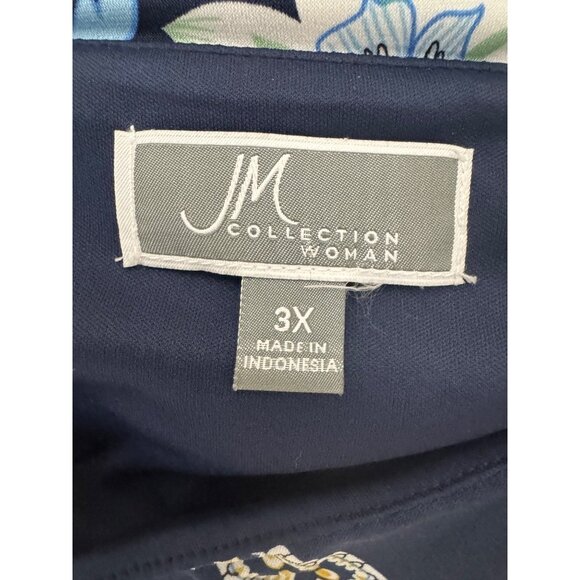 JM Collection Floral Print Crystals Cold Shoulder Shift Dress Size 3X 22 24 Plus - Picture 6 of 7